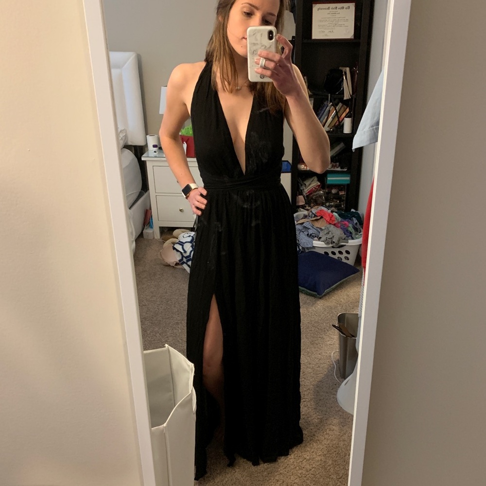 Black long convertible dress